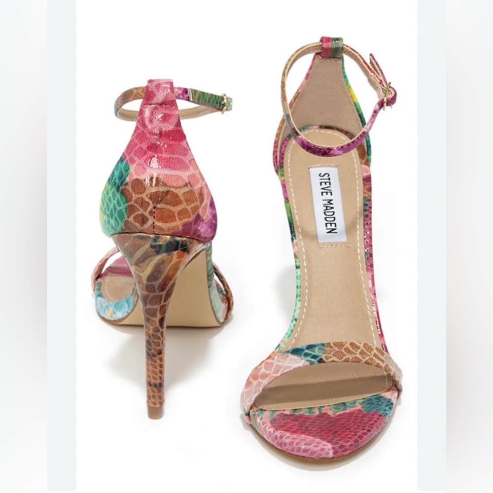Steve Madden Stecy Ankle Strap - Floral Snake